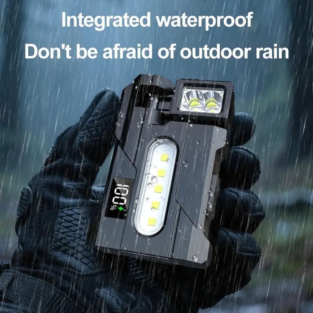 Mini EDC Flashlight 1200 Lumens, Super Bright 3 Modes Mini EDC Pocket-sized Flat Flashlights Rechargeable,Portable ABS Small LED Dual Light w Clip,IP68 Rotatable Magnetic Torches for Camping Emergency - Image 5