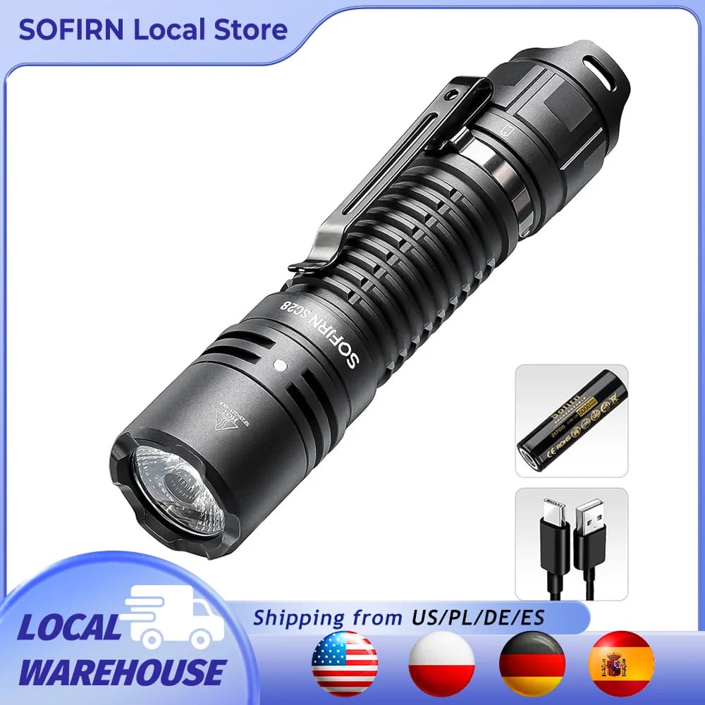 Sofirn SC28 2800Lm Powerful 21700 Rechargeable XHP50B HD LED Type-C Flashlight Protable Torch EDC Flash Light IPX8 for Camping - Image 1