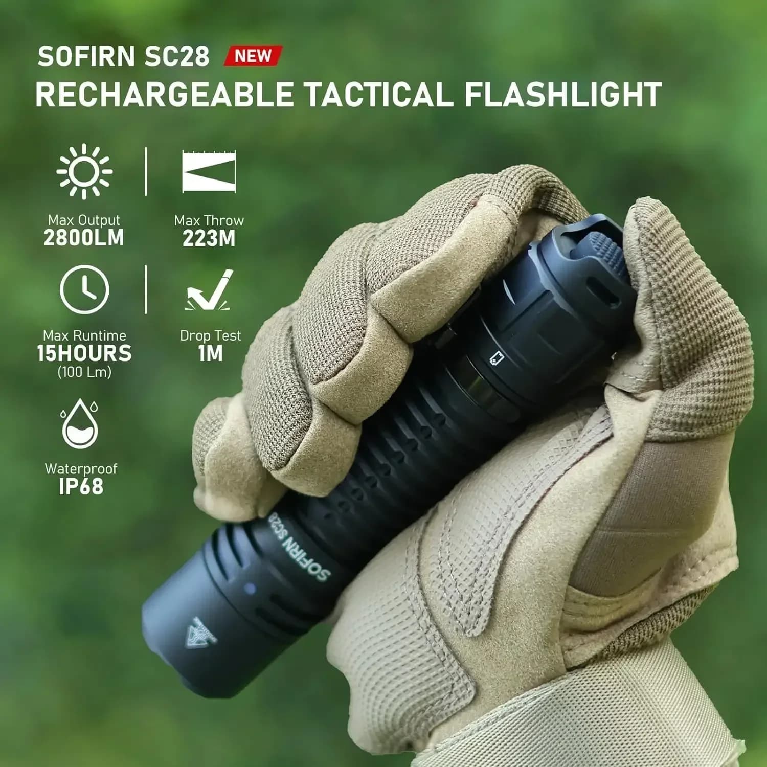 Sofirn SC28 2800Lm Powerful 21700 Rechargeable XHP50B HD LED Type-C Flashlight Protable Torch EDC Flash Light IPX8 for Camping - Image 2