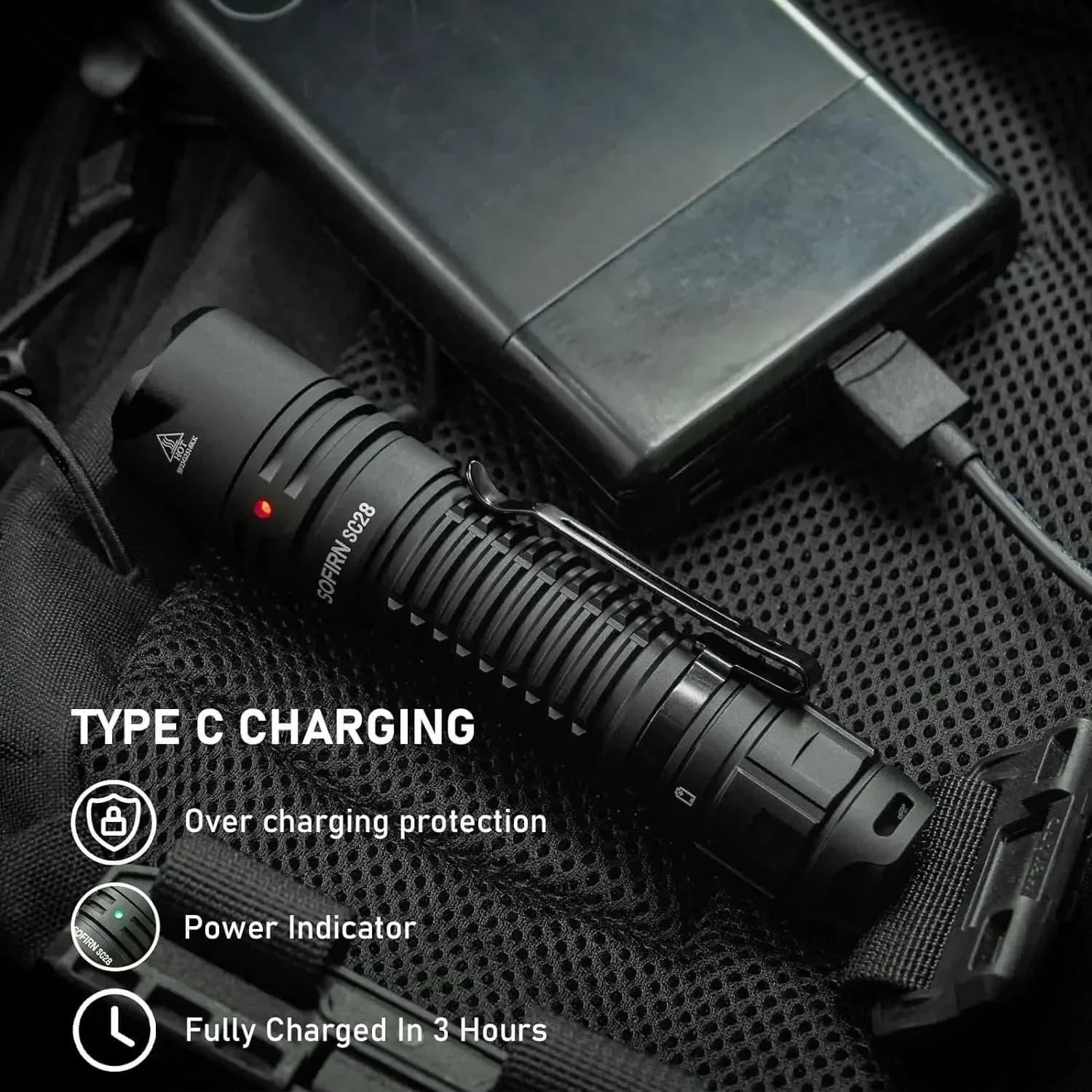 Sofirn SC28 2800Lm Powerful 21700 Rechargeable XHP50B HD LED Type-C Flashlight Protable Torch EDC Flash Light IPX8 for Camping - Image 3