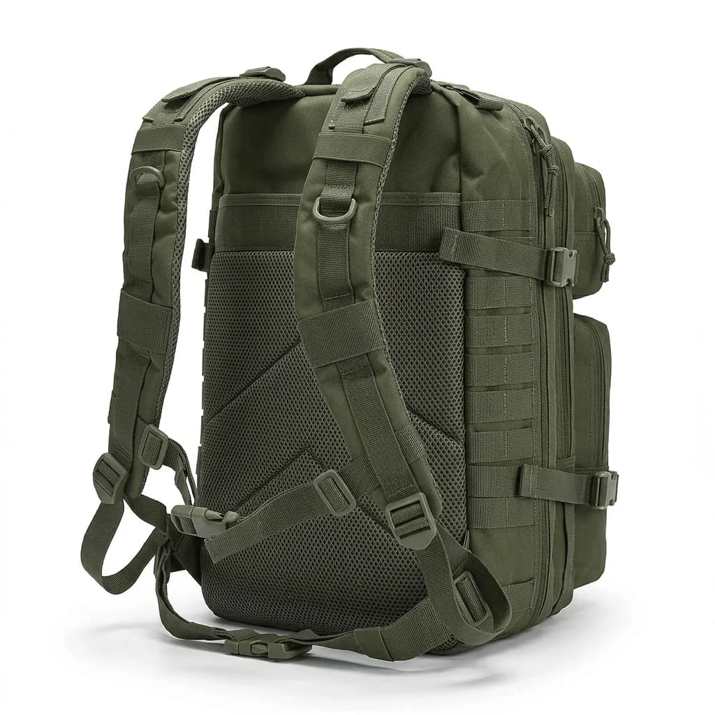 Men 45L Tactical Hiking Backpack Molle Mountaineering Water Resistant Outdoor Camping Trekking Backpacking Bushcraft Travel Rucksack Bug Out Bag Survival Emergency Large Capacity Climbing Cycling Daypack Women Durable Wear Resistant Trail Camp Hikers - Image 4