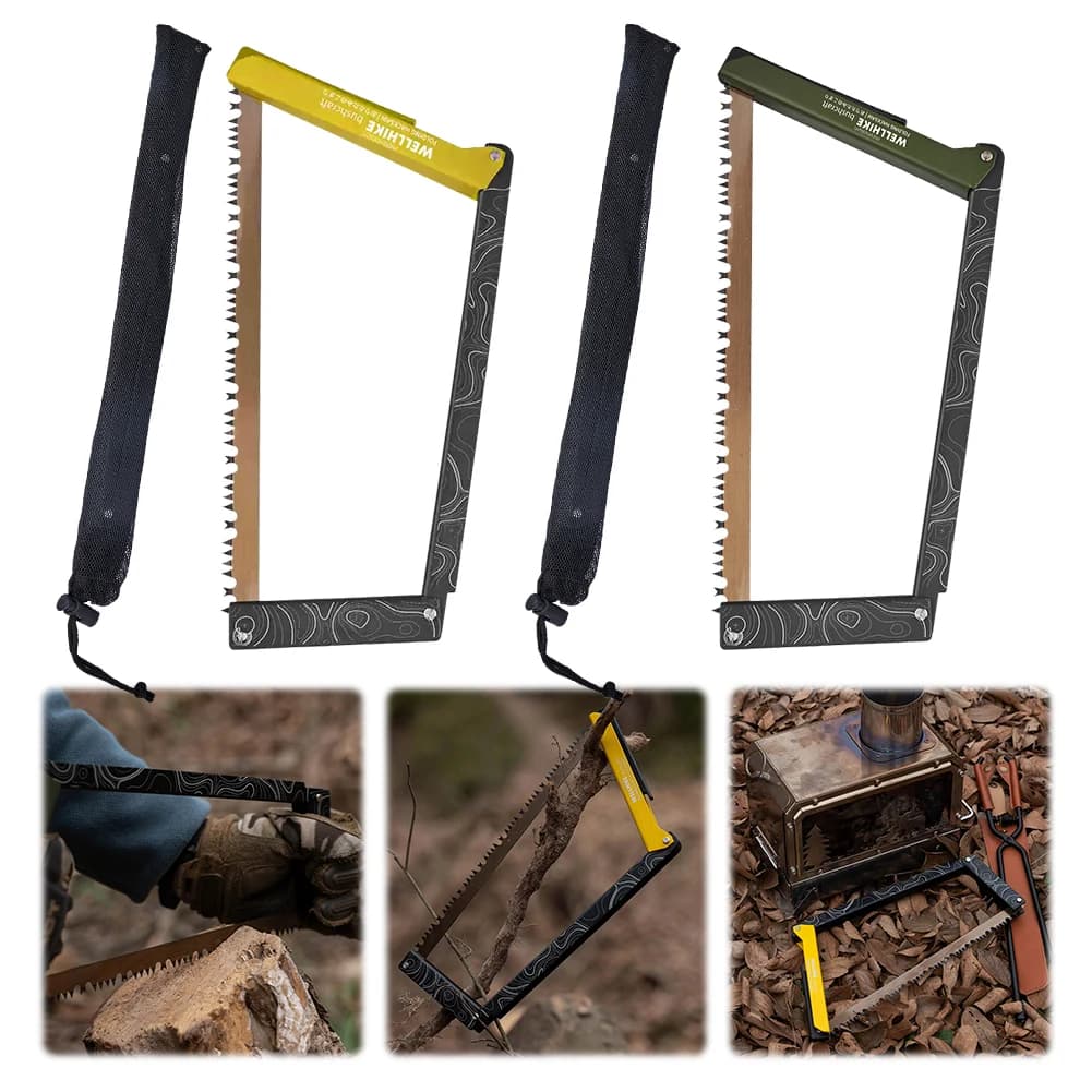 Folding Saw with Storage Bag Portable Wood Saw Aluminum Alloy Camping Foldable Hand Saw Outdoor Hiking Survival Tools - Image 1