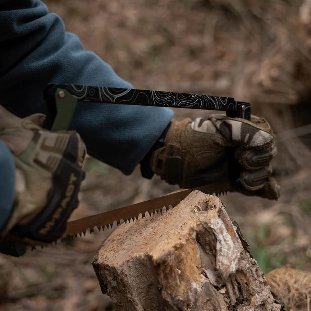 Folding Saw with Storage Bag Portable Wood Saw Aluminum Alloy Camping Foldable Hand Saw Outdoor Hiking Survival Tools - Image 2
