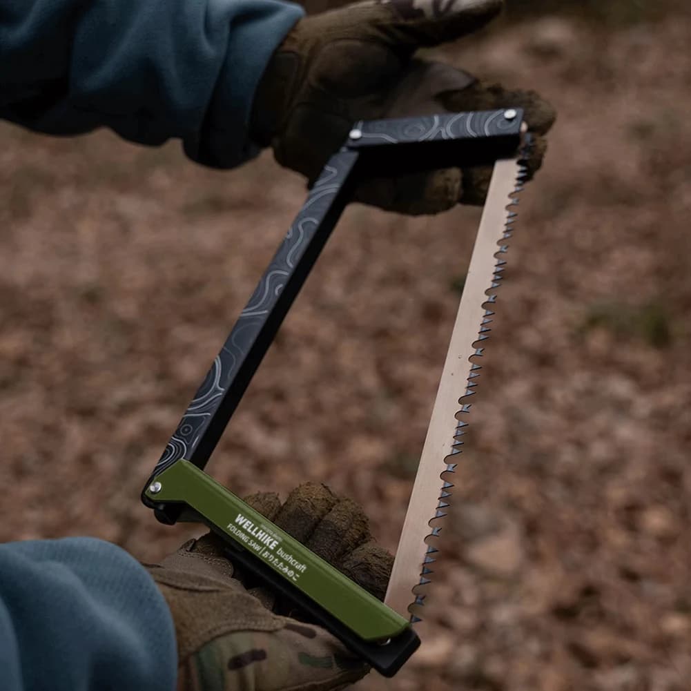 Folding Saw with Storage Bag Portable Wood Saw Aluminum Alloy Camping Foldable Hand Saw Outdoor Hiking Survival Tools - Image 3