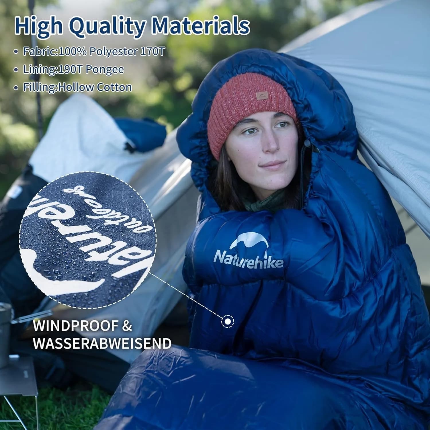 Naturehike Mummy Sleeping Bags MJ300/MJ600 Cotton Camping Adults Sleeping Bag Ultra Winter Warm Mummy Sleeping Bag Indoor - Image 4