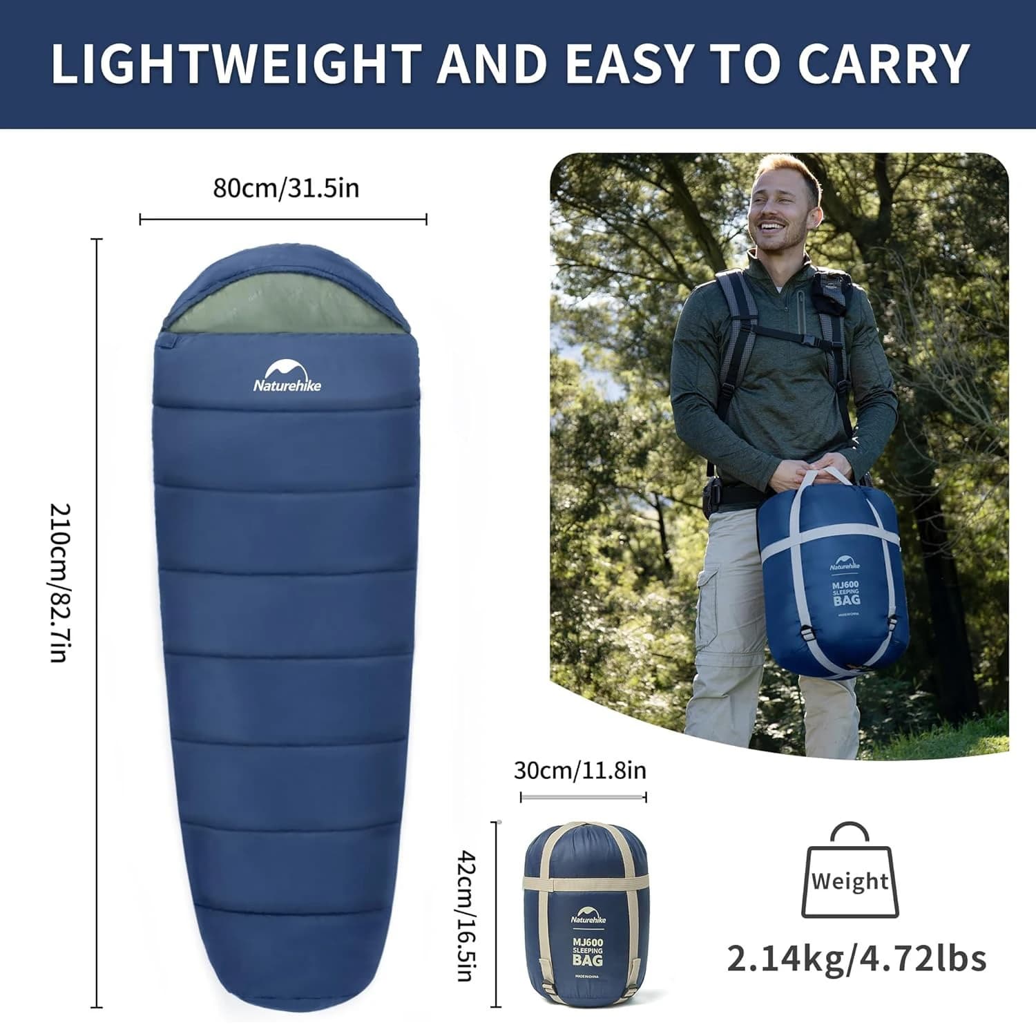 Naturehike Mummy Sleeping Bags MJ300/MJ600 Cotton Camping Adults Sleeping Bag Ultra Winter Warm Mummy Sleeping Bag Indoor - Image 5