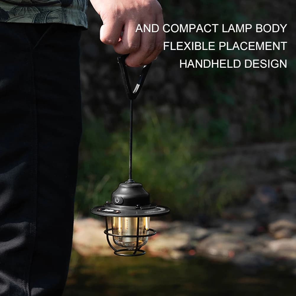 LED Camping Lantern Dimming Emergency Lamp Type C Charging Retro Camping Light 4 Light Modes Multifunction for Fishing Camping - Image 3