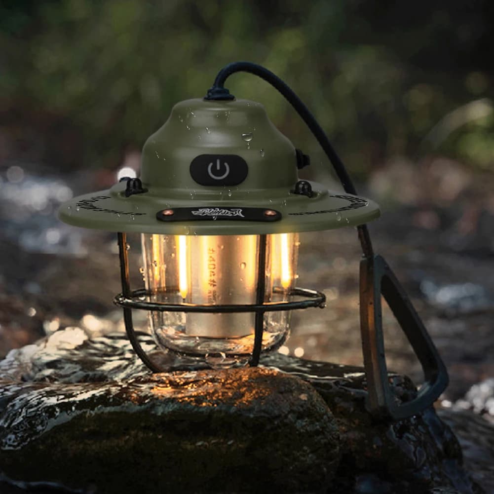 LED Camping Lantern Dimming Emergency Lamp Type C Charging Retro Camping Light 4 Light Modes Multifunction for Fishing Camping - Image 5