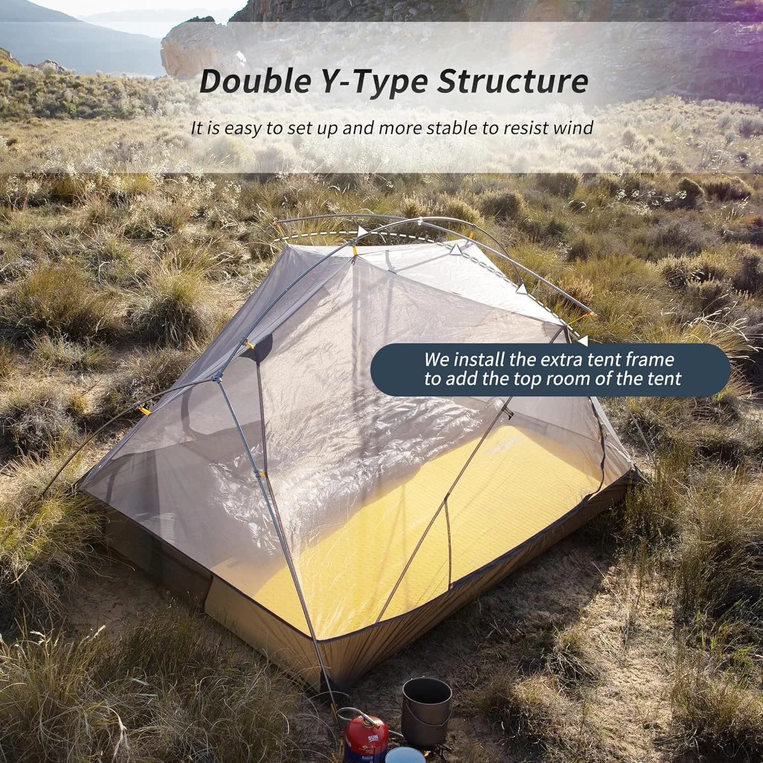 Naturehike Mongar Ultralight Tent 2 Person Waterproof PU3000mm Camping Tent Double Layer Outdoor Travel Hiking Tent - Image 3