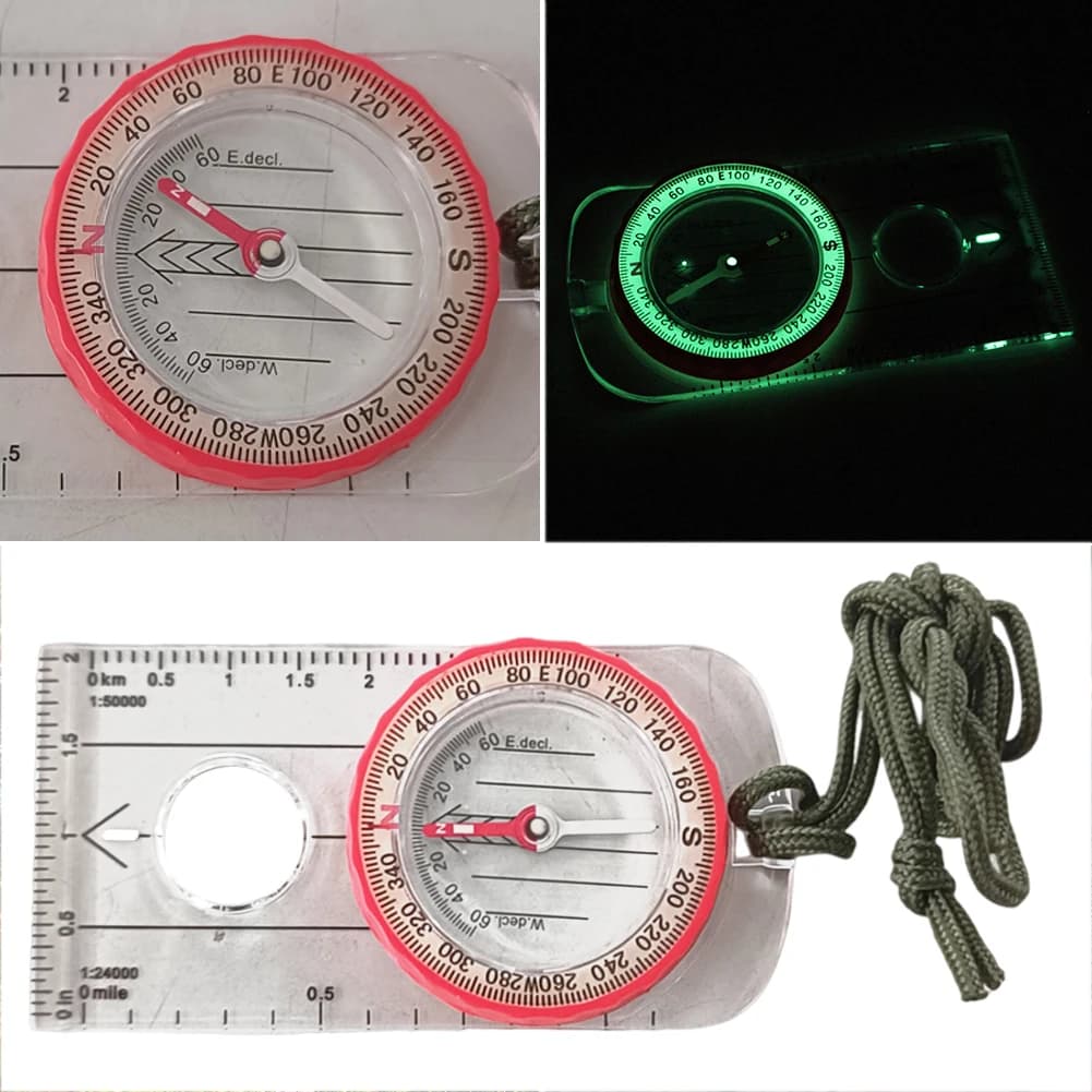 Luminous Compass for Expedition Shockproof Outdoor Adventure Warehouse Compass High Accuracy Multifunctional for Hiking Survival - Image 2