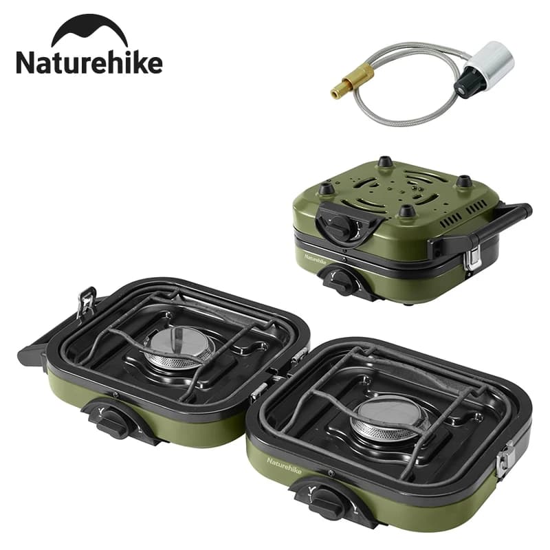 Naturehike 2 Burner Folding Camping Stove Portable Propane Gas Stove with Carry Bag 16000 BTU Stove Outdoor Picnic Equipment - Image 1