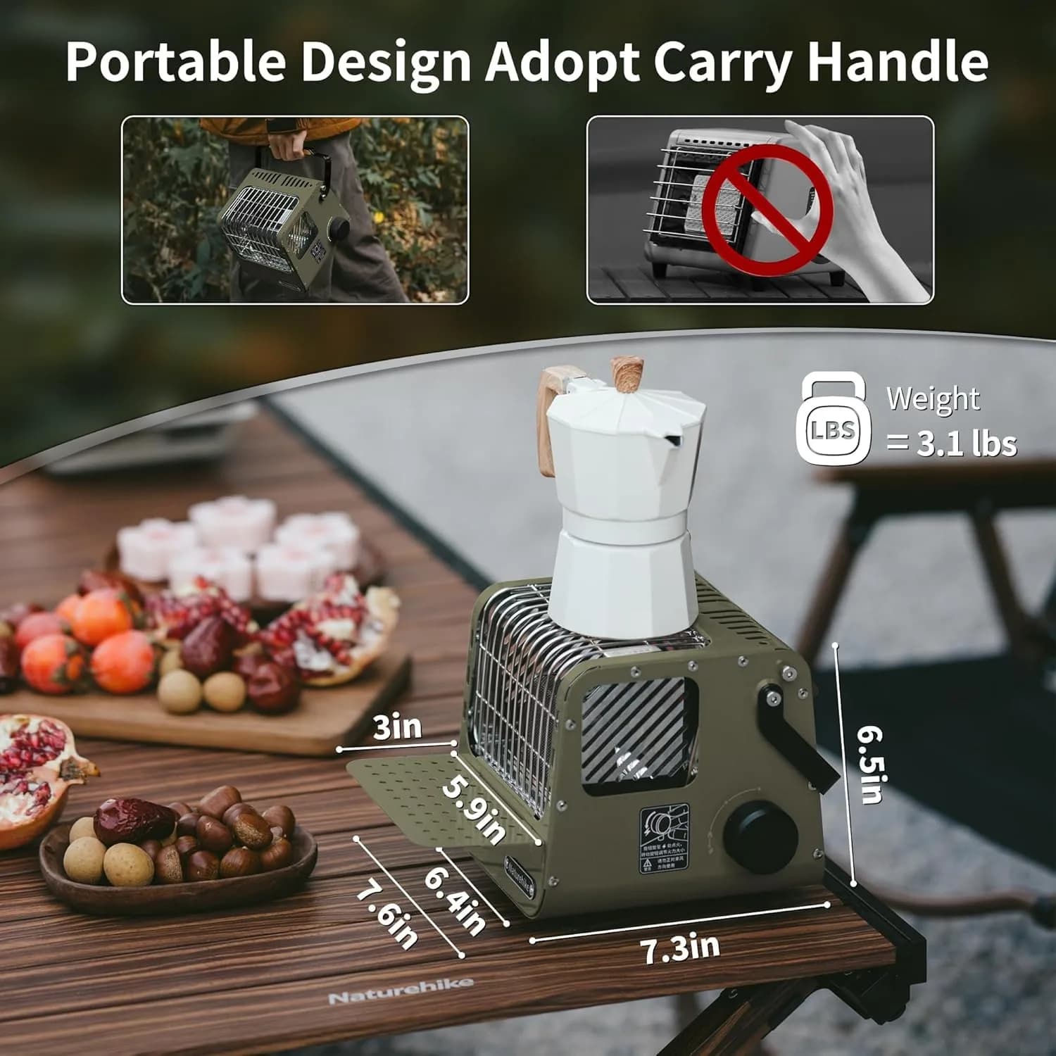 Naturehike Camp Heater Portable Space Heater for Indoor & Outdoor Use Camping Mini Cassette Heating Stove - Image 5