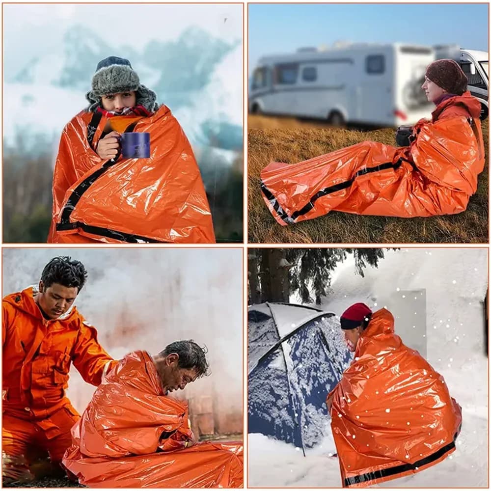 2PCS Emergency Sleeping Bags Thermal Blanket Waterproof Outdoor Survival - Image 4