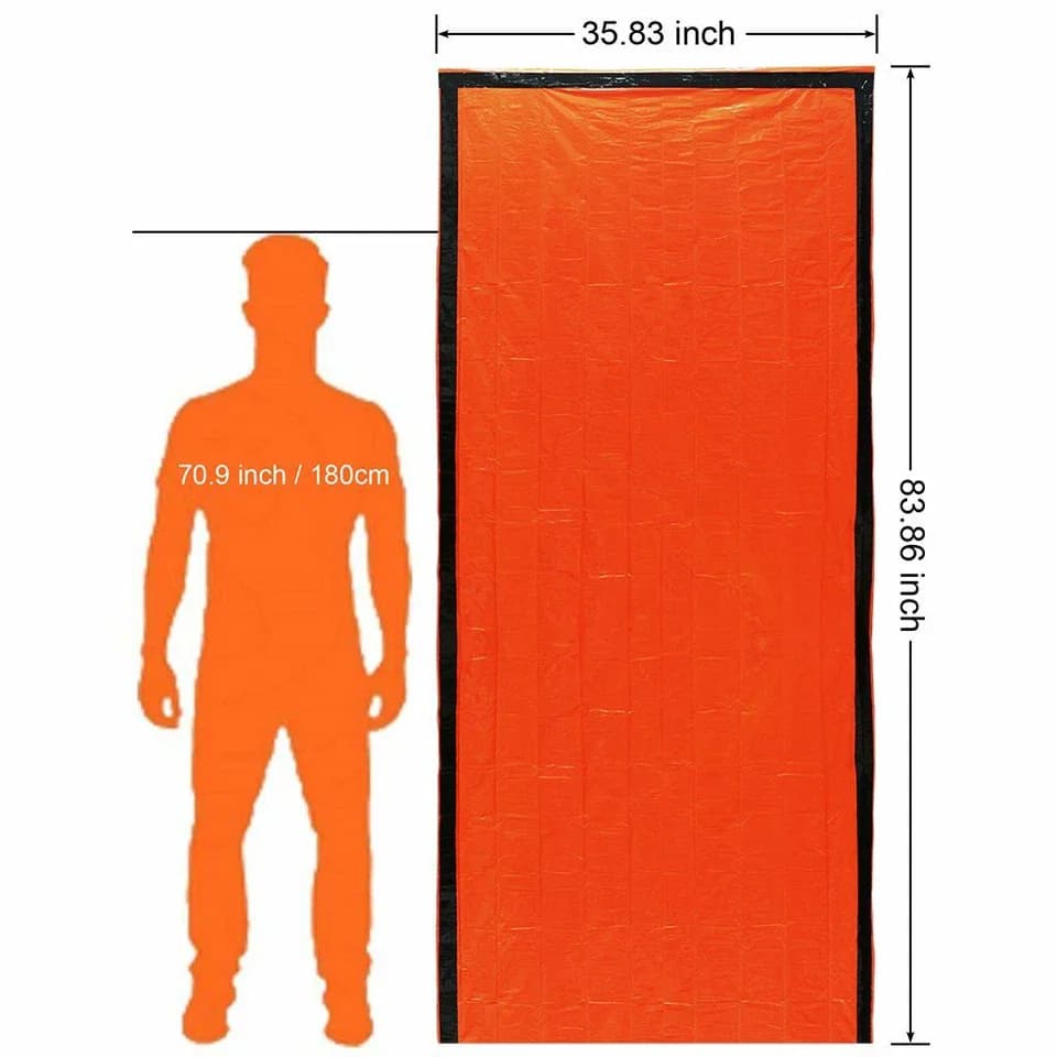2PCS Emergency Sleeping Bags Thermal Blanket Waterproof Outdoor Survival - Image 5