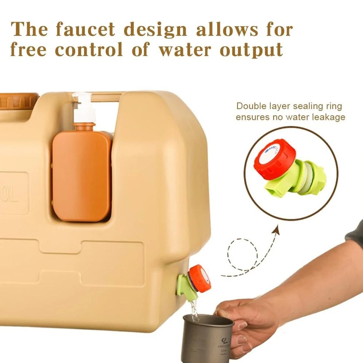 20L Emergency Water Container Large-Capacity Portable Camping Water Bag With Spigot Water Storage Jug For Outdoor Picnic Hiking - Image 2
