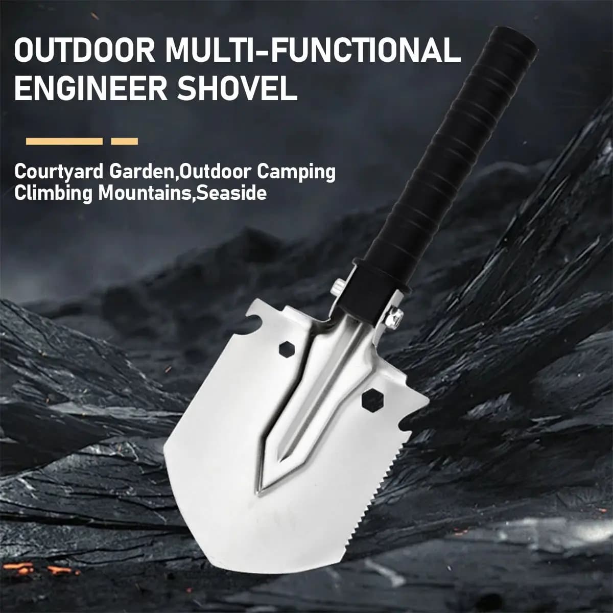 7 in 1 Camping Shovel Small Military Multifunctional Engineering Shovel Portable Jungle Garden Shovel Survival Emergency Tool - Image 1