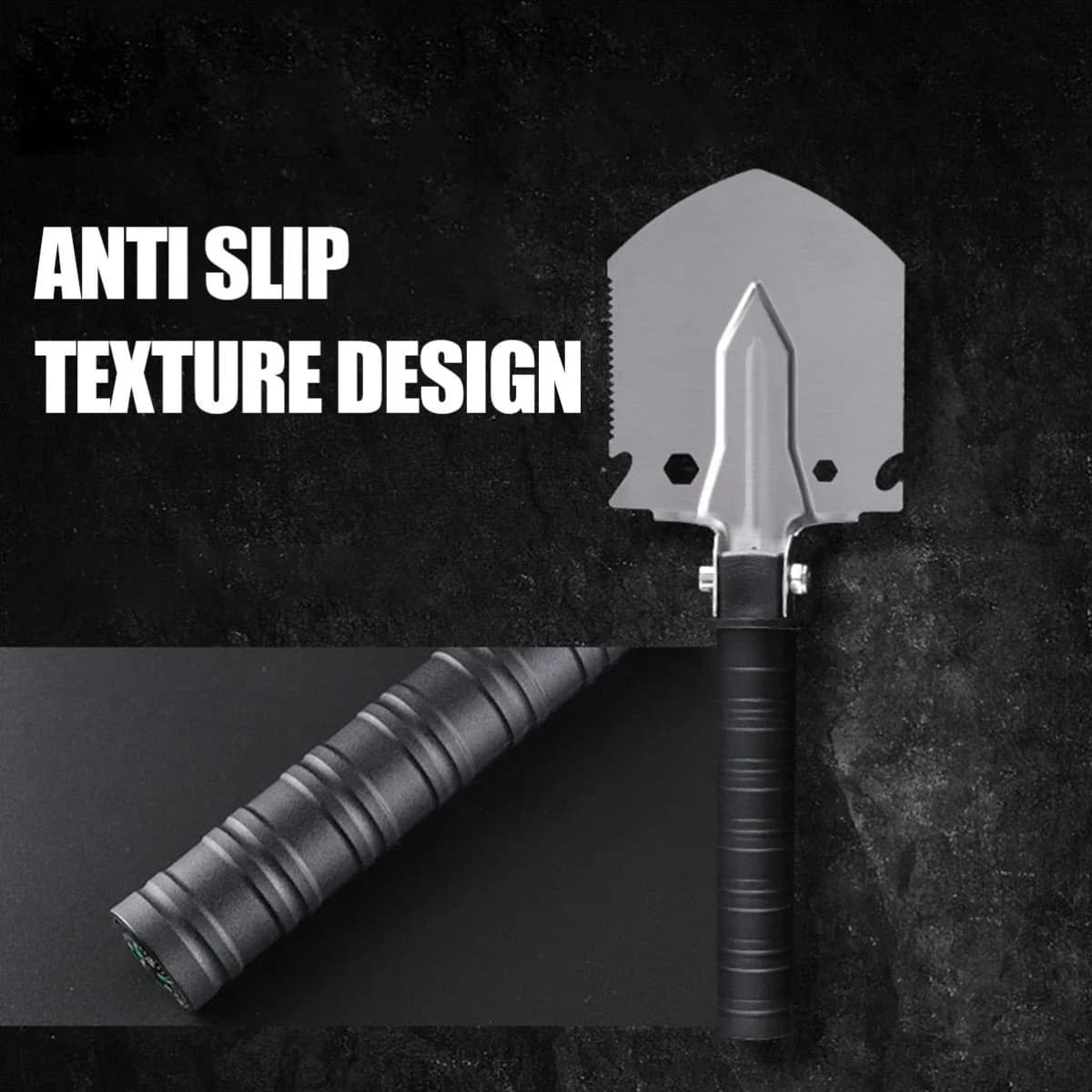 7 in 1 Camping Shovel Small Military Multifunctional Engineering Shovel Portable Jungle Garden Shovel Survival Emergency Tool - Image 2