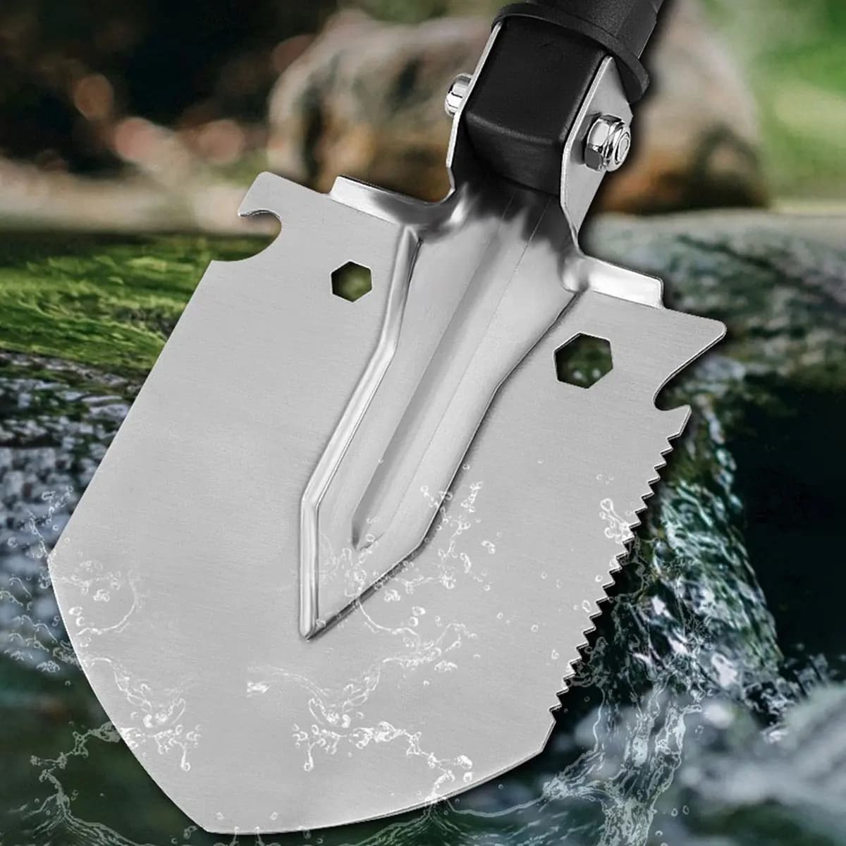 7 in 1 Camping Shovel Small Military Multifunctional Engineering Shovel Portable Jungle Garden Shovel Survival Emergency Tool - Image 6