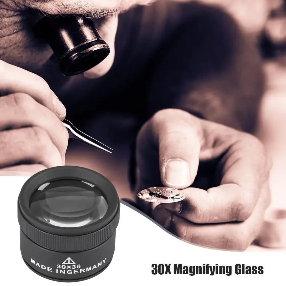 30X 36mm Magnifying Glass for Precision Work K9 Optical Lens Monocle Watch Magnifier Loupe Handheld Coin Stamps Jewelry Loupe - Image 3