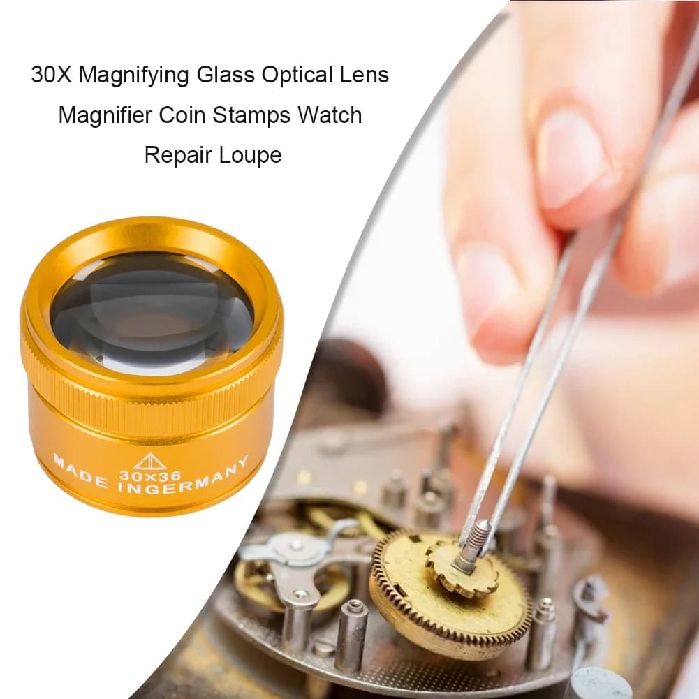30X 36mm Magnifying Glass for Precision Work K9 Optical Lens Monocle Watch Magnifier Loupe Handheld Coin Stamps Jewelry Loupe - Image 5