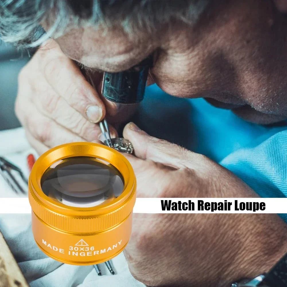 30X 36mm Magnifying Glass for Precision Work K9 Optical Lens Monocle Watch Magnifier Loupe Handheld Coin Stamps Jewelry Loupe - Image 6