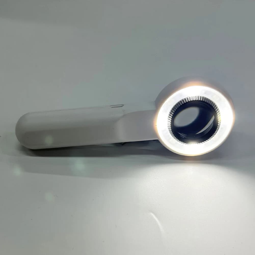 60X Handheld Magnifier 2 Lighting Mode Illuminated Magnifying Glass Lightweight Luminous Magnifier for Reading Newspaper Jewelry - Image 5