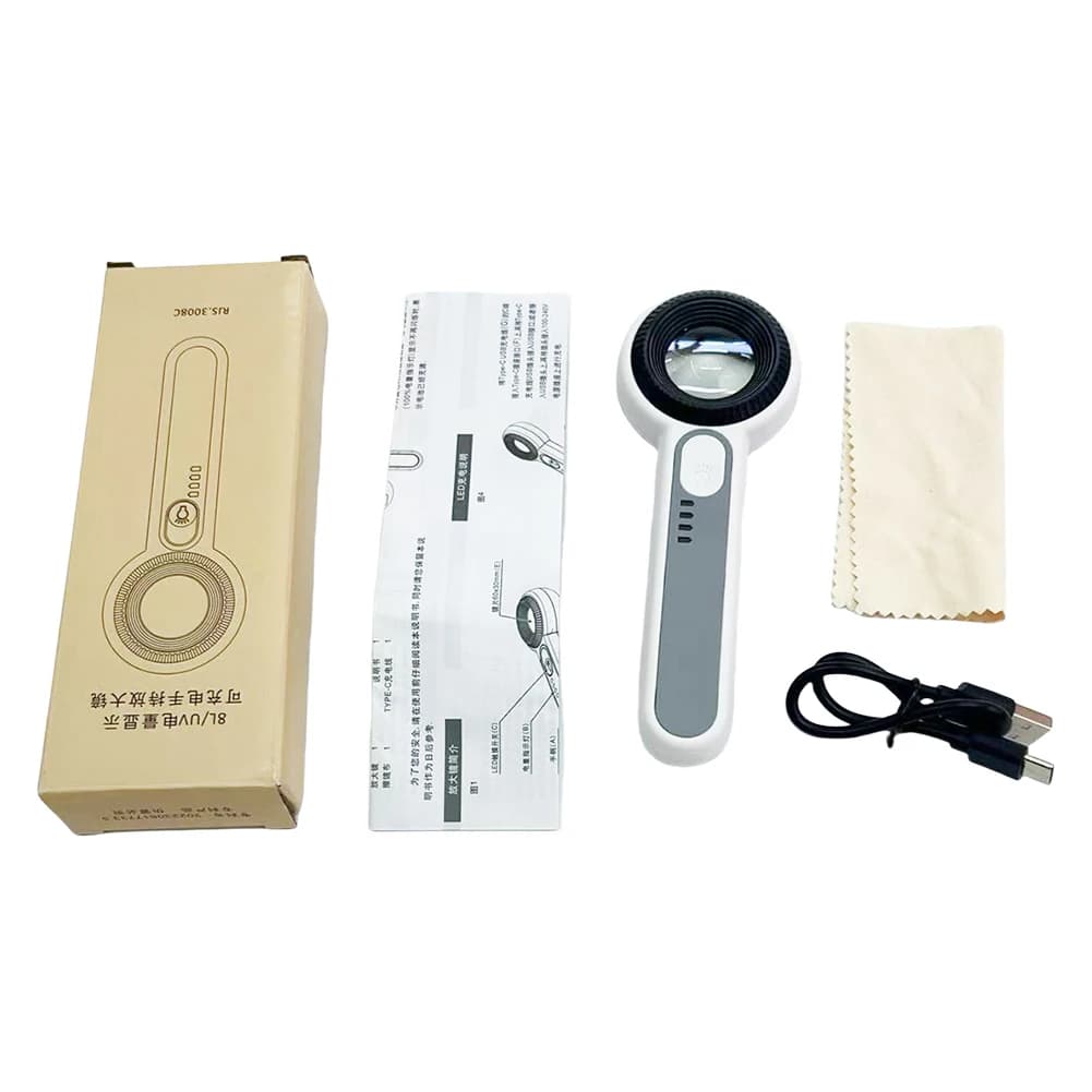 60X Handheld Magnifier 2 Lighting Mode Illuminated Magnifying Glass Lightweight Luminous Magnifier for Reading Newspaper Jewelry - Image 6