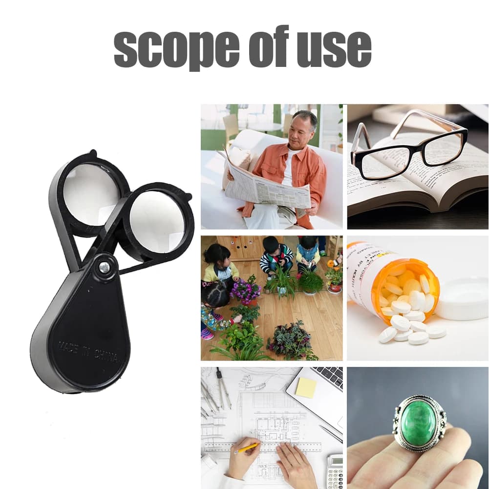 10X 30mm Double Open Folding Portable Jewelry Optical Glass Loupe Magnifier - Image 5