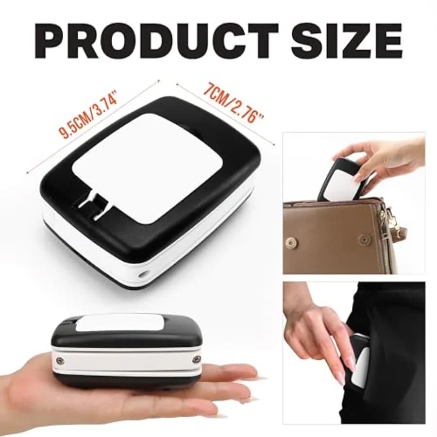 Pocket Magnifying Glass with Light and Stand, Small 3X Magnifying Lamp, Portable 2-in-1 LED Lighted Desk Magnifier Visor Foldin - Image 3