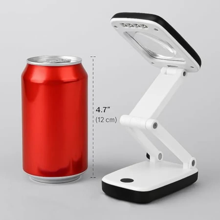 Pocket Magnifying Glass with Light and Stand, Small 3X Magnifying Lamp, Portable 2-in-1 LED Lighted Desk Magnifier Visor Foldin - Image 4