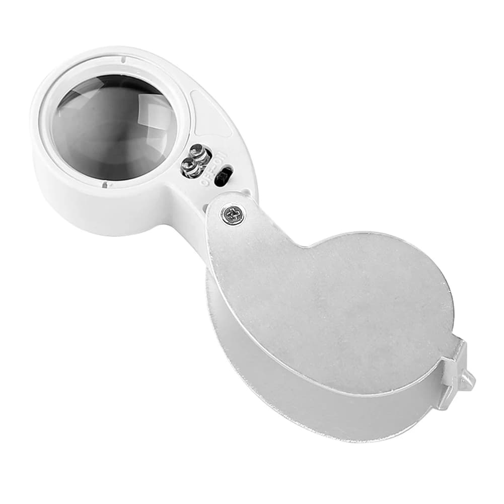 40x Handheld Loupe Jewelry Optical Glass 25mm HD Illuminated Loupe Portable Tools for Reading Jewelers Watch Repair Supplies - Image 1
