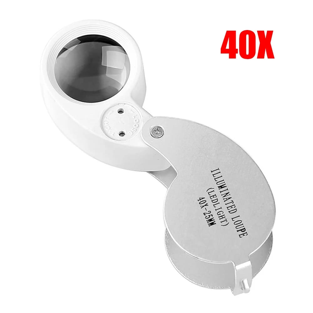 40x Handheld Loupe Jewelry Optical Glass 25mm HD Illuminated Loupe Portable Tools for Reading Jewelers Watch Repair Supplies - Image 4