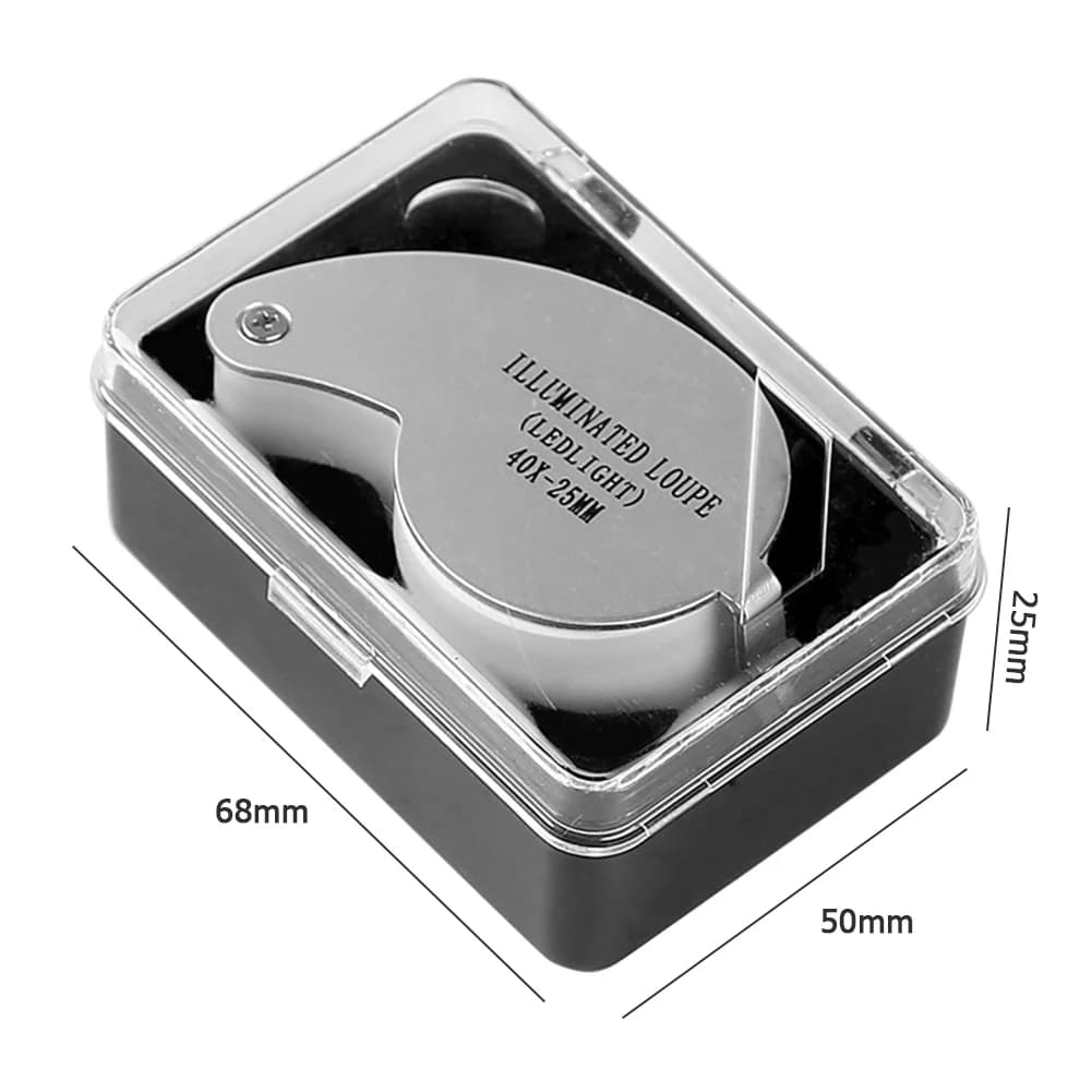 40x Handheld Loupe Jewelry Optical Glass 25mm HD Illuminated Loupe Portable Tools for Reading Jewelers Watch Repair Supplies - Image 6