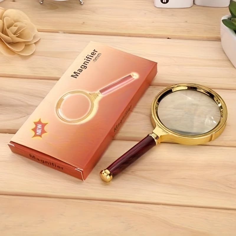 1 metal magnifying glass, 50x hd handheld magnifier, ideal for reading, science experiments, sunlight ignition, and jewelry/insect/plant observation - Image 1