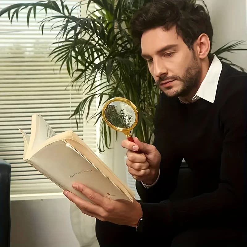 1 metal magnifying glass, 50x hd handheld magnifier, ideal for reading, science experiments, sunlight ignition, and jewelry/insect/plant observation - Image 5