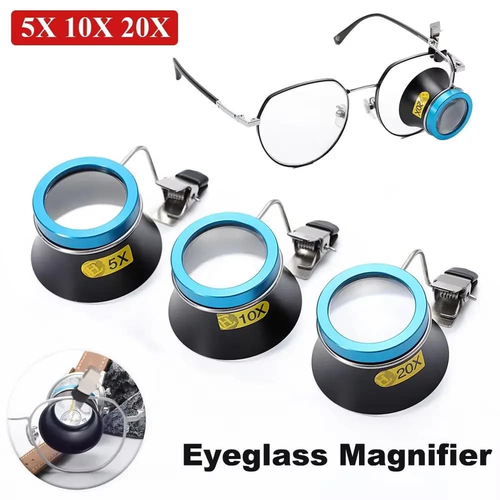 1Pcs New 5X 10X 20X Eyeglass Magnifier Clip-On Eye Loupe Loupe Magnifying Lens Portable Eyepiece Process Operation - Image 4