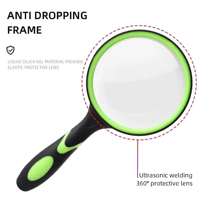 10X Magnifying Glass For Kids Seniors Handheld Reading Magnifier 50mm Magnifying Lens For Reading Science Nature Exploration - Image 3