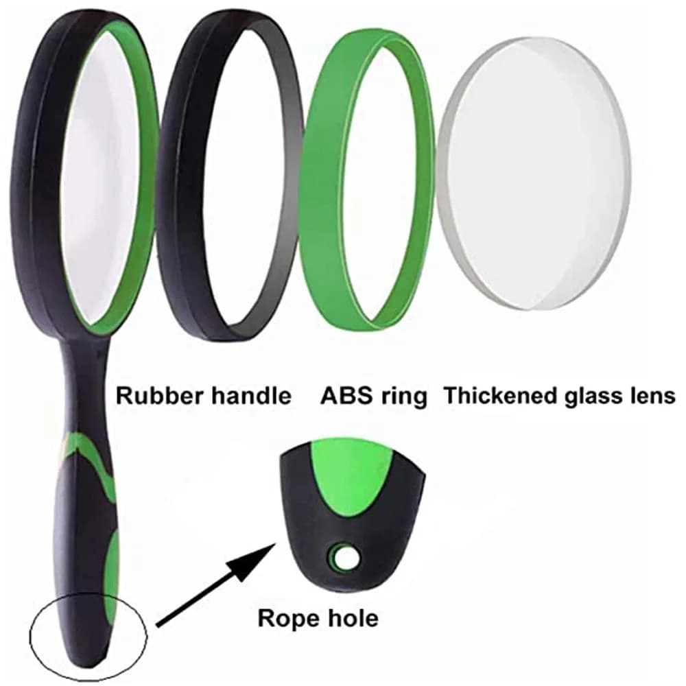 10X Magnifying Glass For Kids Seniors Handheld Reading Magnifier 50mm Magnifying Lens For Reading Science Nature Exploration - Image 4