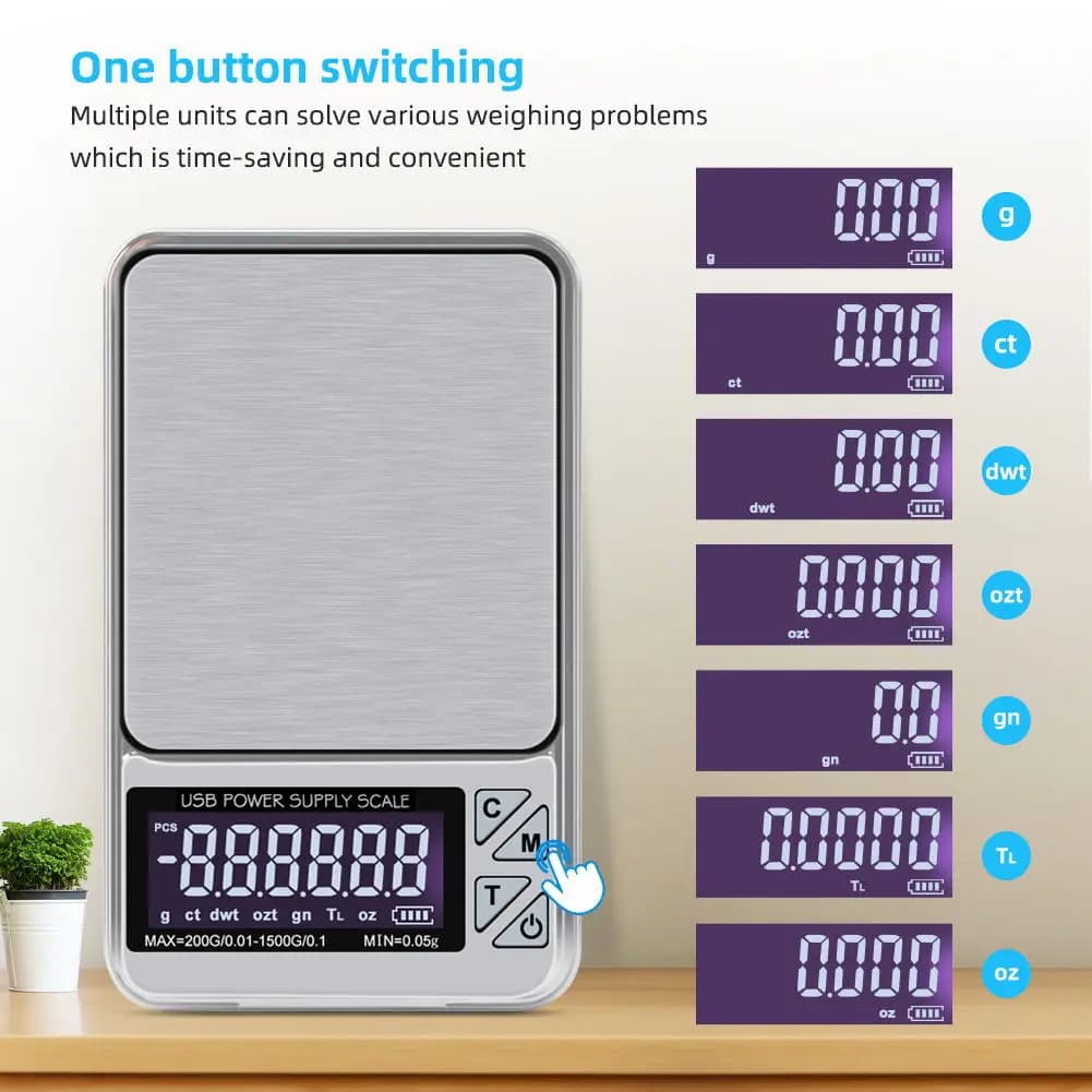 Multifunctional Pocket Scale - LED Digital Shows Digital Tiny Pocket Scale for Gram Food Jewelry Ounces/Grains Powder Weighing - Image 1