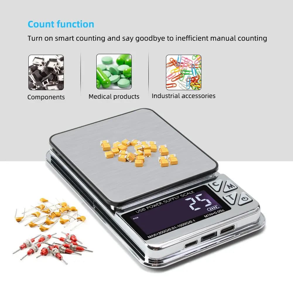Multifunctional Pocket Scale - LED Digital Shows Digital Tiny Pocket Scale for Gram Food Jewelry Ounces/Grains Powder Weighing - Image 2