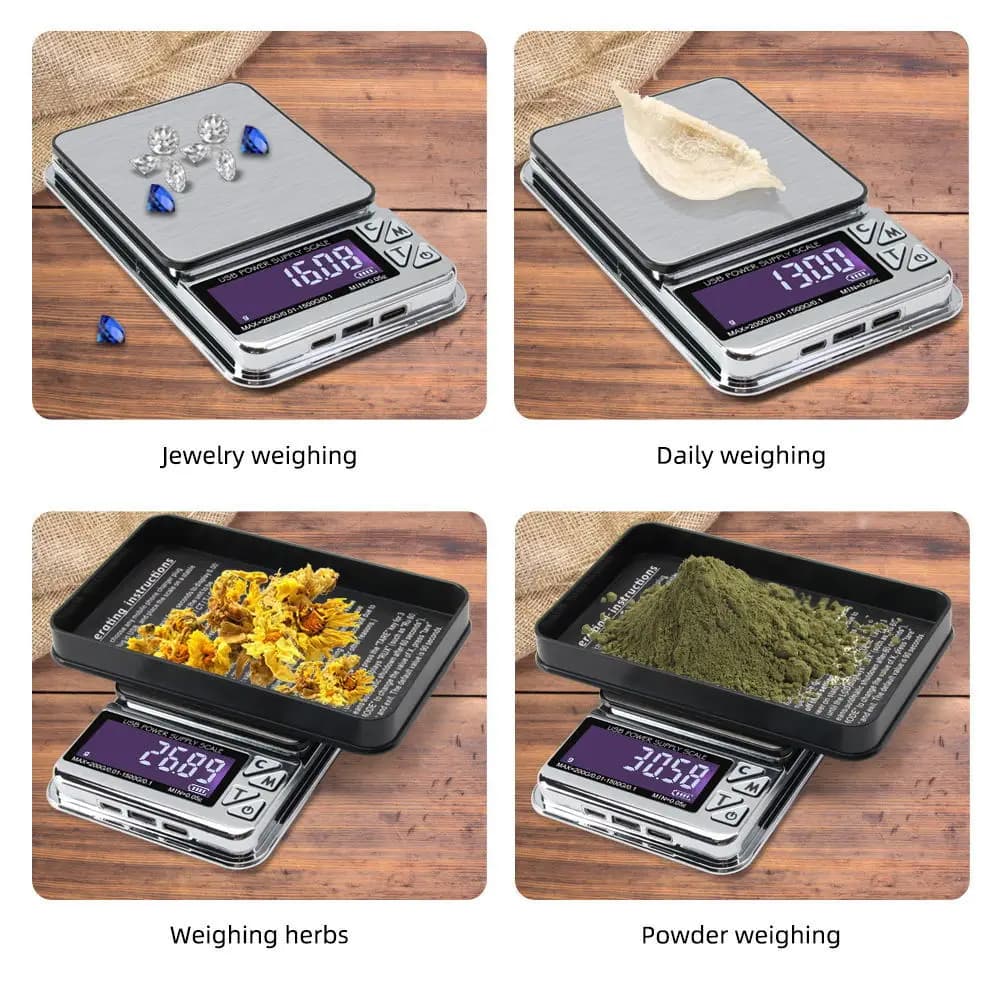 Multifunctional Pocket Scale - LED Digital Shows Digital Tiny Pocket Scale for Gram Food Jewelry Ounces/Grains Powder Weighing - Image 3