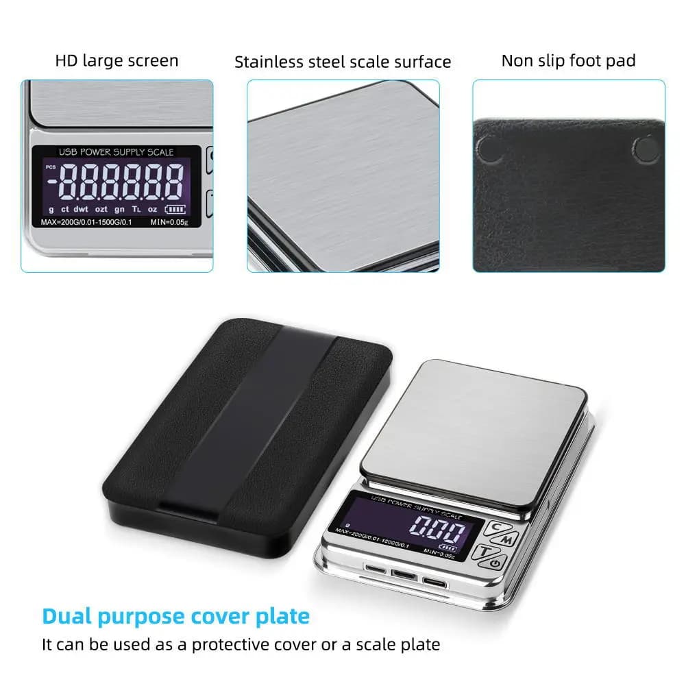 Multifunctional Pocket Scale - LED Digital Shows Digital Tiny Pocket Scale for Gram Food Jewelry Ounces/Grains Powder Weighing - Image 5