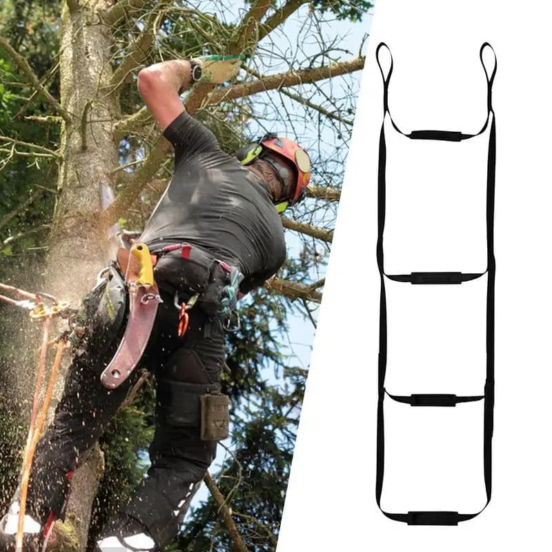Portable Hunting Tree Climbing Aider with Anti-Skidding Steps Climbing Rope Ladder for Rock Climbing Caving Canyoning - Image 5