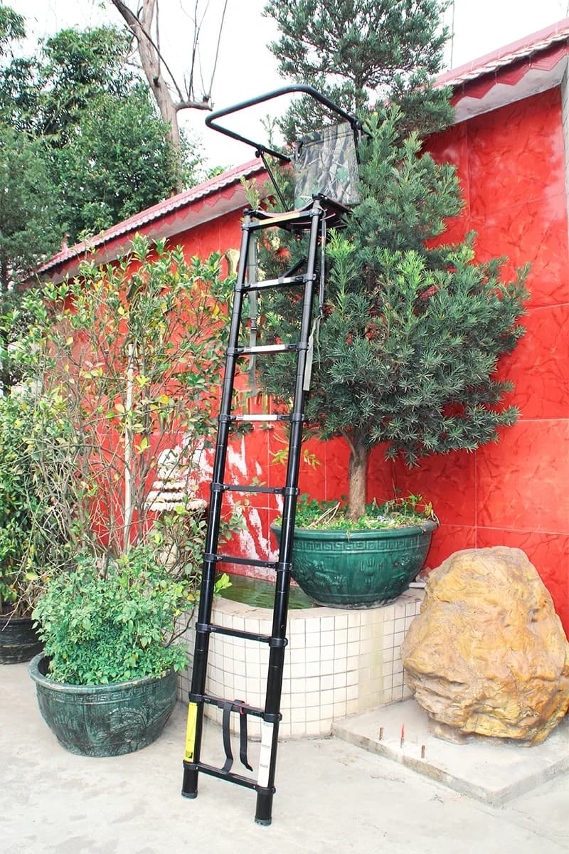 z For SC02 Hunting Telescopic Tree Stand Ladders 2.6M Foldable Tree Stand Seats Aluminum Hunter Chair Stand Animals Observation - Image 2