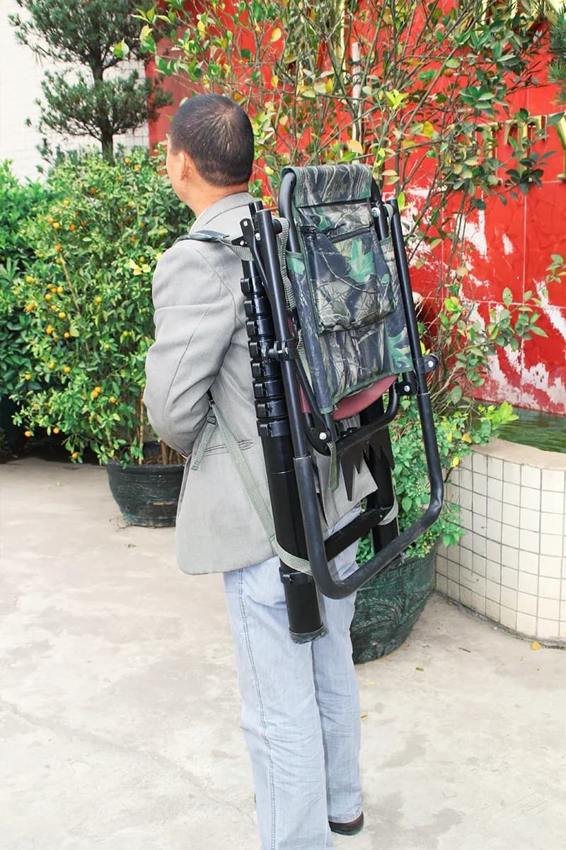 z For SC02 Hunting Telescopic Tree Stand Ladders 2.6M Foldable Tree Stand Seats Aluminum Hunter Chair Stand Animals Observation - Image 4