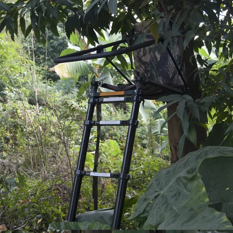 z For SC02 Hunting Telescopic Tree Stand Ladders 2.6M Foldable Tree Stand Seats Aluminum Hunter Chair Stand Animals Observation - Image 6