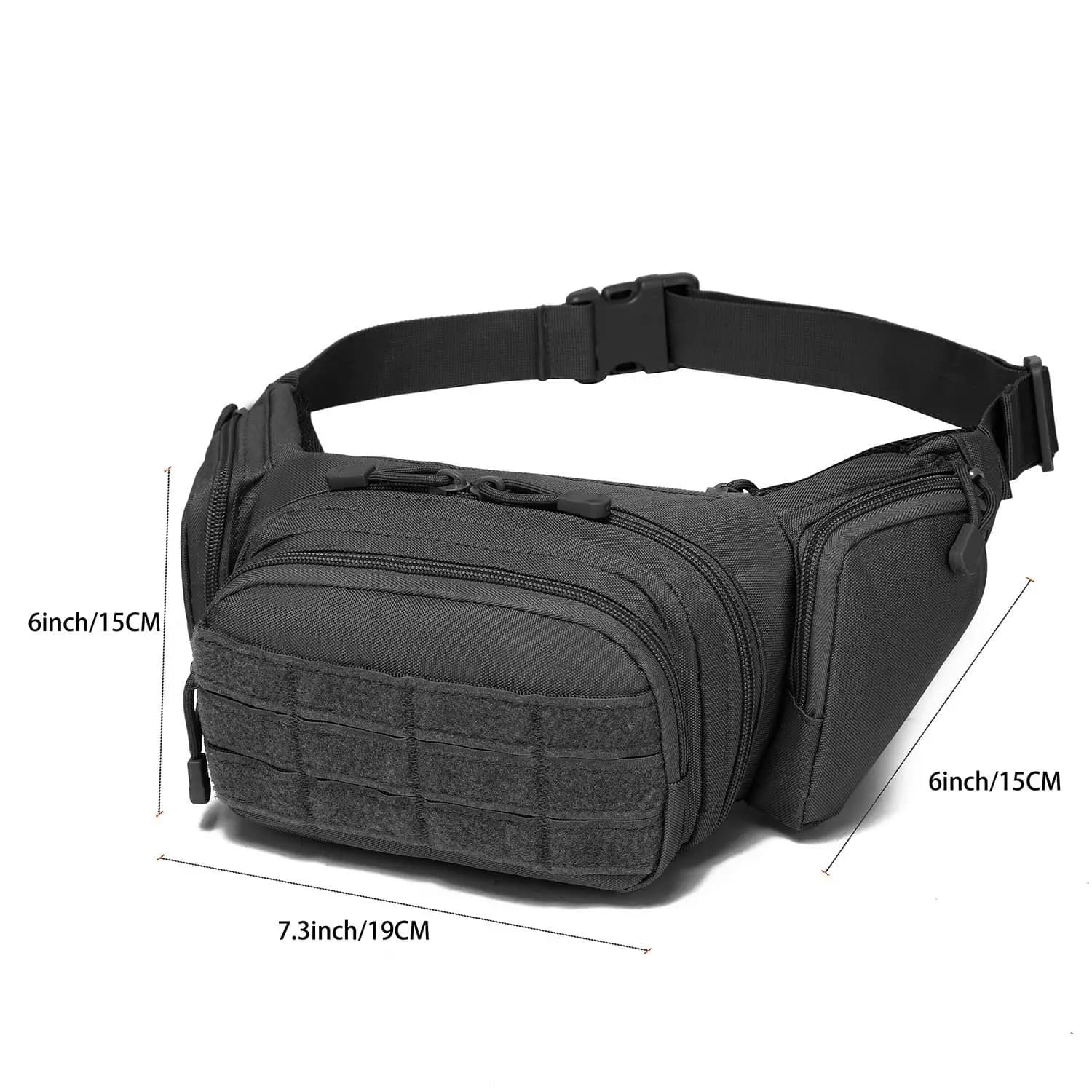 Waterproof Tactical Fanny Pack Concealed Carry Waist Bag with Molle System EDC Pouch for Outdoor Sports Traveling - Image 5