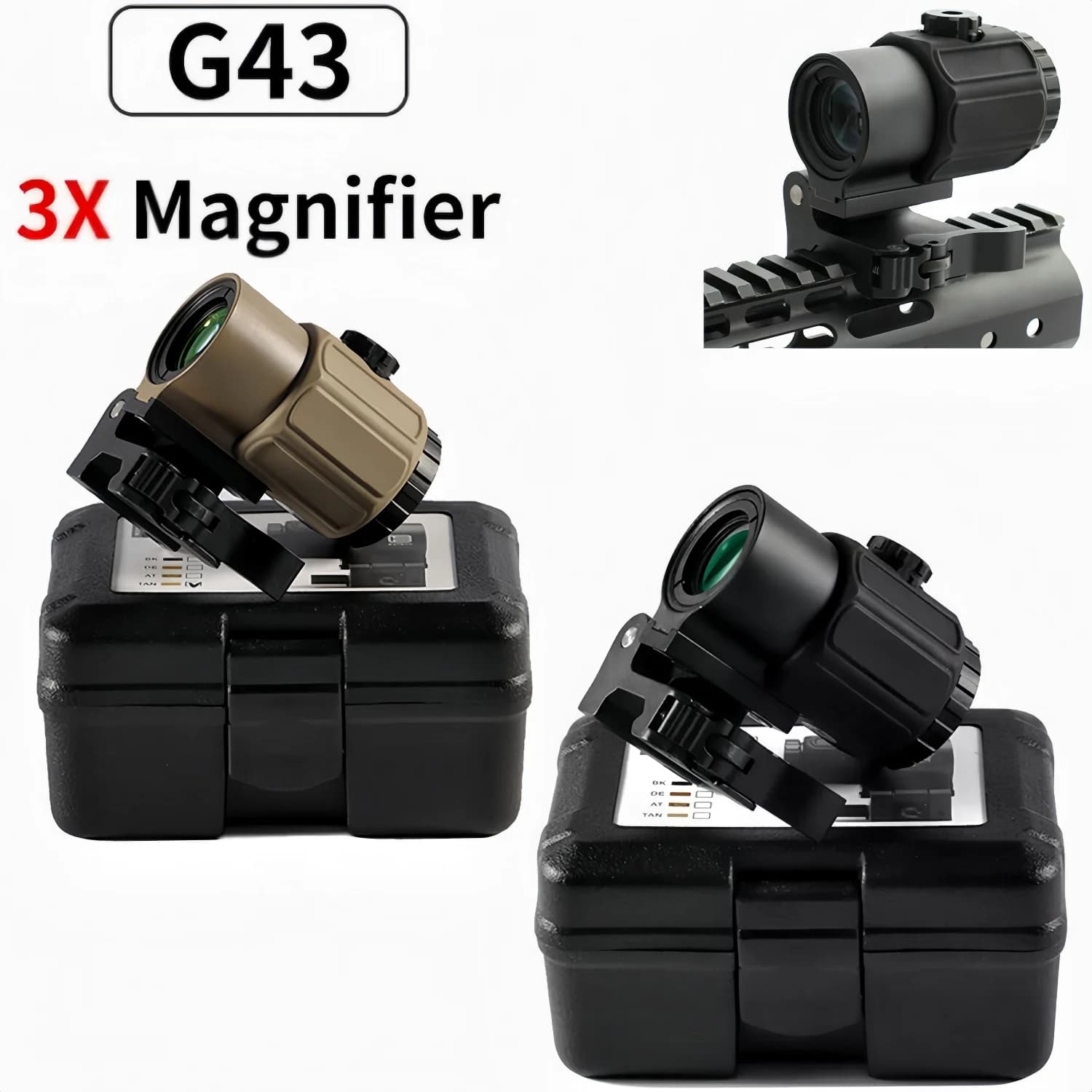 Tactical G33 G43 G45 Sight Fixed 3X 5X Magnifier Scope with Quick Disassembly and Flipping for Airsoft Hunting Collimator - Image 3