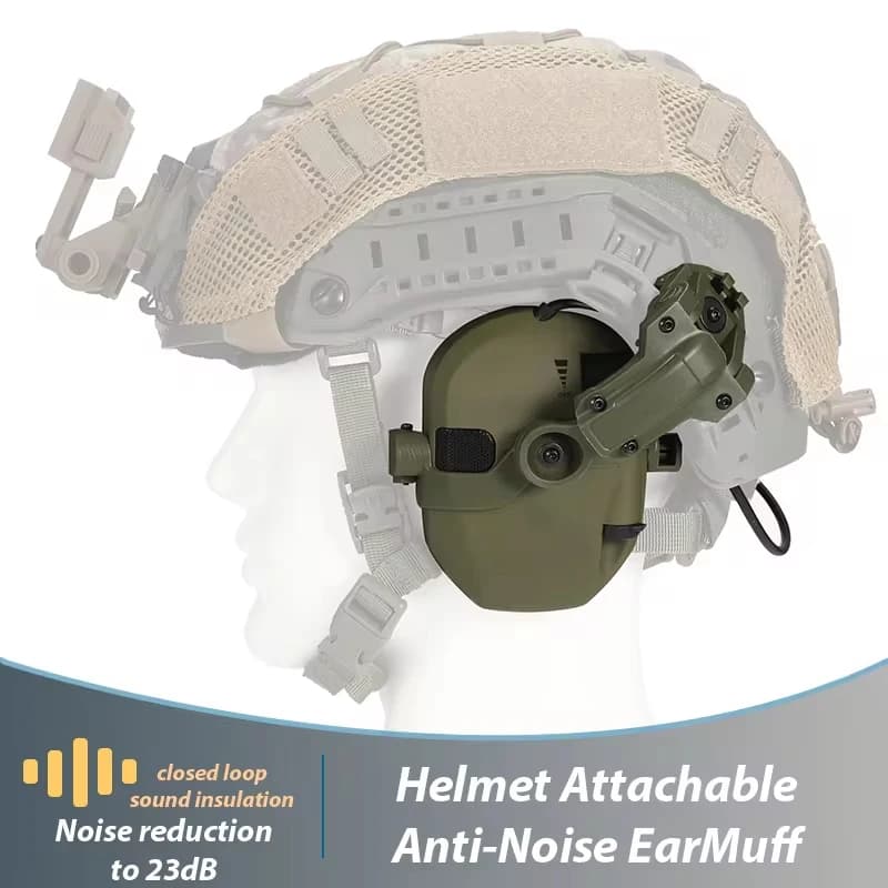 Active Helmet Mounted Earmuffs For Shooting Electronic Hearing Protection Ear Protect Noise Reduction Active Hunting Headphone - Image 1