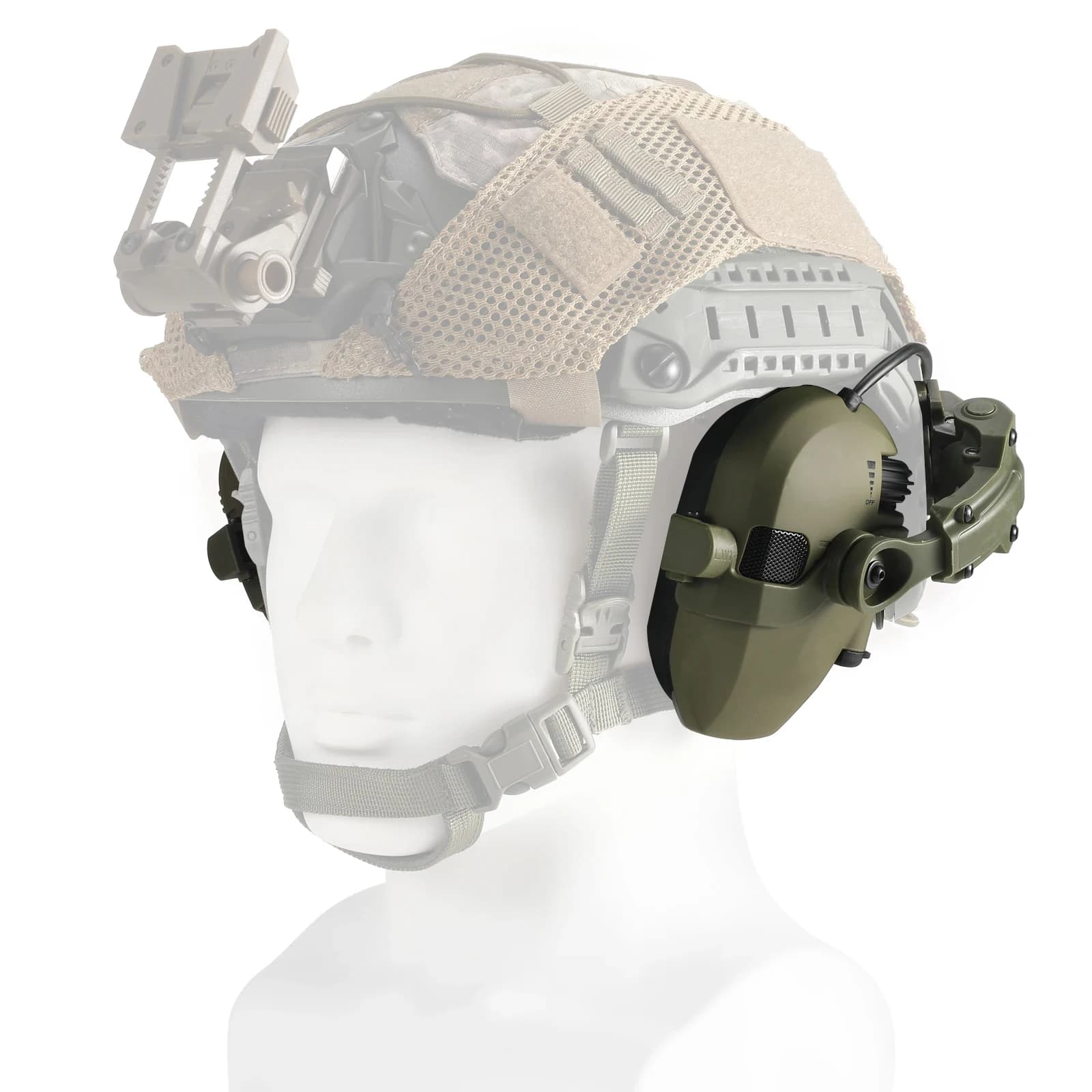 Active Helmet Mounted Earmuffs For Shooting Electronic Hearing Protection Ear Protect Noise Reduction Active Hunting Headphone - Image 4